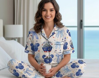 Pijama de crucero Disney, pijama náutico de Mickey, conjunto de crucero Disney, pijama de vacaciones, pijama de crucero a juego, pijama para crucero Disney