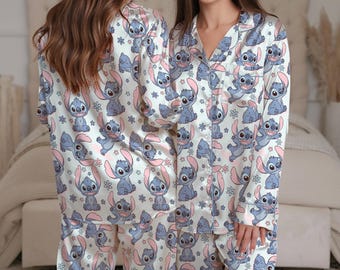 Lilo And Stitch Sleepwear, Disney Stitch Pajama Set, Dog Lover Loungewear, Stitch Disneyland Pajamas, Disney Stitch Ohana, Magic Kingdom