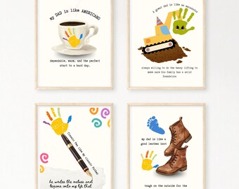 Sello de mano para el Día del Padre, Tarjeta con huella de mano para el cumpleaños de papá, Tarjeta divertida para el Día del Padre, Regalo para papá, Tarjeta para papá, Chistes de papá, Regalo para el Día del Padre