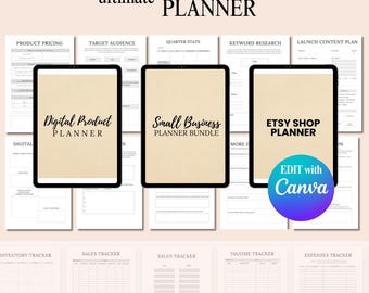 Plantilla de Canva para planificador de pequeñas empresas: Organizador de Etsy (Descargar PDF)
