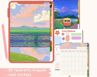 Kawaii Digital Planner: Hyperlinked Notebook, Stickers (Goodnotes) , Gifts for her undated  Digital 2025,2026