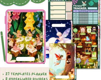 Agenda digital de hadas / Cuaderno digital GoodNotes / Agenda en PDF con hipervínculos / Agenda de hadas caprichosa / Diario digital de hadas con 27 plantillas