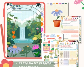 Agenda digital Kawaii: Cuaderno con hipervínculos (Goodnotes), Regalos para ella sin fecha, Pegatinas imprimibles para diario digital