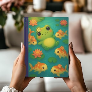 Custom Kawaii Frog Notebook  Personalize Notebook , Personalize Journal , Customizable Planner Notebook , Gifts For her , Lined Journal