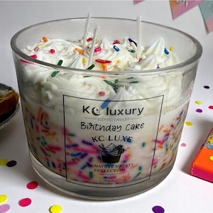 Birthday Cake Candle: Festive Sprinkle Soy Wax Candle