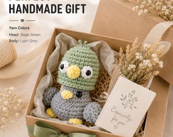 Patrón de ganchillo de paloma, patrón de amigurumi de pájaro a ganchillo, PDF de peluche de pájaro adorable, patrón de ganchillo para principiantes, descarga digital
