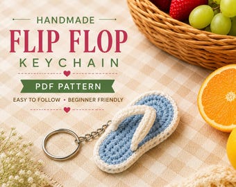 Crochet Flip Flop keychain pattern  ,Crochet Mini Slipper Keychain Pattern, Easy Crochet Keychain Tutorial, Cute Bag Charm Pattern