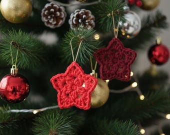 Patroon kerststerornament | PDF-boom hangen en ornament | Gehaakte vakantiedecoratie | Direct downloaden