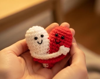 Crochet Hugging Hearts Amigurumi Pattern | Pocket Hug Heart Toy | Couple Heart