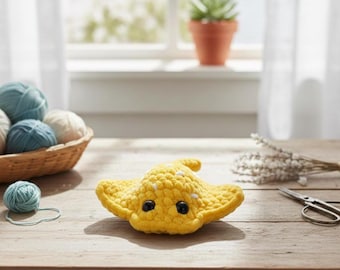 Stingray Crochet Pattern – No Sew Plush Rory the Mini Ray – Easy Beginner PDF Crochet