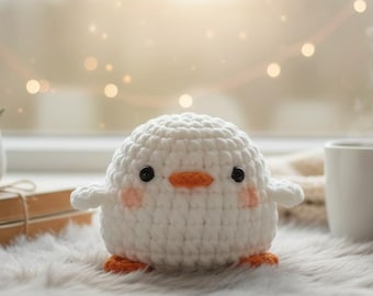 Wzór na szydełkowego kurczaczka w formacie PDF, wzór na szydełkowego kurczaczka amigurumi, pluszowa zabawka wielkanocna kurczaczek, miniaturowy wzór szydełkowy, wiosenne dekoracje