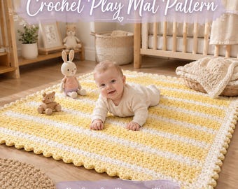 Crochet Baby Playmat Pattern , Crochet Baby Rug Pattern, Soft Nursery Floor Mat , Beginner Friendly Crochet Play Mat