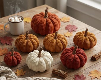 Crochet Pumpkin Pattern,Easy Halloween Amigurumi,Autumn DIY Home Decoration
