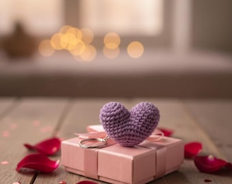 Crochet Heart Keychain Pattern | Amigurumi Heart PDF | Easy Valentine Gift