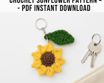 Crochet Sunflower Amigurumi Pattern PDF, Easy Flower Keychain , Beginner Friendly , Instant Download