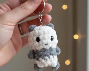 Panda crochet keyring,Crochet Panda Pattern No Sew, Amigurumi Panda Keychain Pattern, Mini Panda