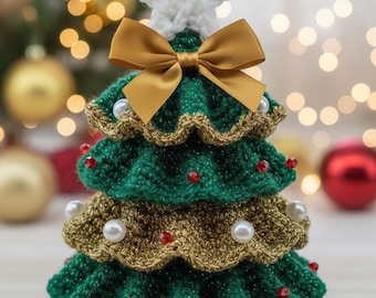 Christmas Tree Crochet Pattern PDF- Amigurumi Xmas Decoration - Mini Ornament Beginner Friendly -Holiday Festive