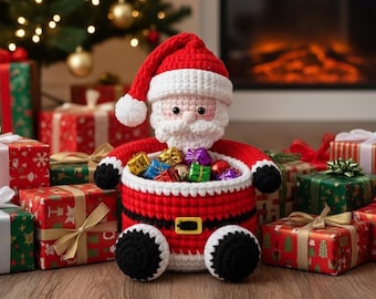 Santa Amigurumi Crochet Pattern, Christmas Toy (PDF)