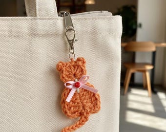 Crochet kitti  Cat Keychain Pattern PDF | Mini Amigurumi Bag Charm Car Hanger |   Digital Download