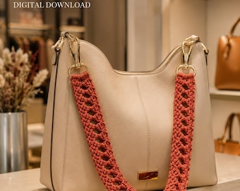 Crochet Bag Strap Pattern PDF, Crochet Purse Strap Pattern, Crochet Lanyard Pattern, DIY Bag Handle, Beginner Crochet, Instant Download