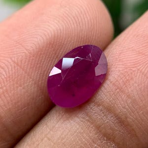 Rubí natural suelto, rubí ovalado de 2,59 quilates, piedra de rubí rojo, piedra de nacimiento de julio, rubí auténtico para anillos, colgantes y joyería.