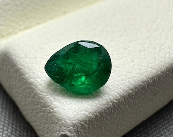 Zambian Green Emerald Gemstone, 0.59 CT Natural Emerald Loose Stone.