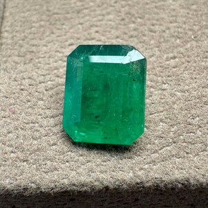 Natural Emerald Cut Octagon, 3.78 Carat 9.08x11.00 MM Zambian Emerald Octagon, Loose Green Emerald Octagon, Emerald Cut Emerald Gemstone.