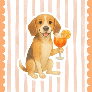 ビーグルのカクテルペインティング、犬のプリントポートレート、おしゃれなバーカートのデコレーション、動物好きのためのウォールアートプリント、気まぐれなペット、デジタルダウンロードアート