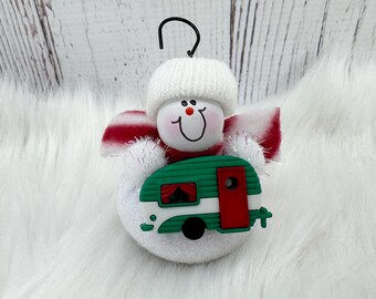 Camping Christmas Ornament, Camper Ornament, Travel Campground Vintage Camper, Personalized Camping, Family Camping Trip Travel Trailer