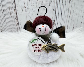 Fishing Christmas Ornament, Fisherman Ornament, Daddys Fishing Buddy, Loves to Fish Ornament, Dad Grandpa Ornament, Wishing Fishing