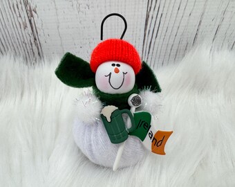 Irish Ireland Christmas Ornament, Trip to Ireland, Funny Irish Gift, Personalized Irish, Green Beer Irelend Flag Shamrock Leprechaun Hat