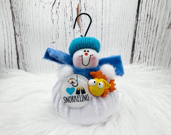 Scuba Diving Snorkeling Christmas Ornament, Tropical Vacation, Scuba Diver Training Graduate, Under Water Sports, Cruise Family Vacation