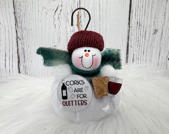 Wine Christmas Ornament, Girlfriends Ornament, Wine Club Gift, Corks For Quitters Ornament, Girlfriends Ornament, Funny Mom Wine Ornament