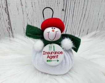Insurance Agent Christmas Ornament, Insurance Agent Thank You, Insurance Agency Gift, Personalized Insurance Agent, Insurance Agency Staff