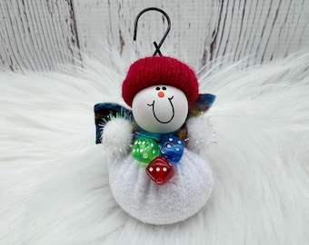 Dice Game Christmas Ornament, Gambling Ornament, Snowman Ornament, Gambler Dice Ornament, Dice Game Friends Gift Idea, Board Games Ornament