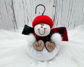 Just Married Ornament, Mr. & Mrs. Christmas Ornament, Personalized Wedding Ornament, Custom Newlyweds Ornament, First Christmas Married Gift