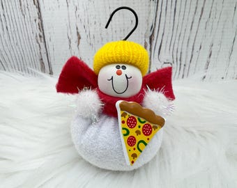 Pizza Ornament, Pizza Staff Ornament, First Job Ornament, Pizza Delivery, Snowman Ornament, Funny Loves Pizza, Wait Staff Restaurant Gift