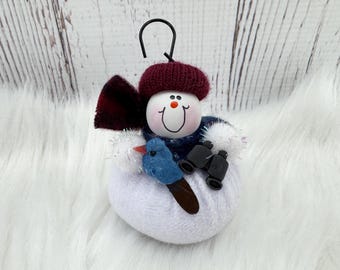 Bird Watching Christmas Ornament, Bird Watcher Binoculars, Bird Lover Gift Idea, Funny Bird Watching, Retirement