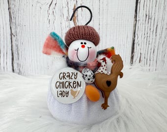 Chicken Christmas Ornament, Crazy Chicken Lady Ornament, Loves Chickens, Chicken Farm Ornament, Funny Chicken Ornament, Loves Chickens Coop