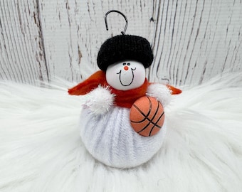 Basketball Ornament, New Basketball Player Ornament, Custom Basketball Ornament, Basketball Coach Gift, Basketball Team, Snowman Ornament