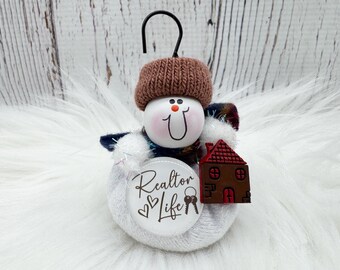Realtor Christmas Ornament, New House Ornament, Realtor Thank You Gift, 1st First Home Ornament, Snowman Ornament, Our First Christmas