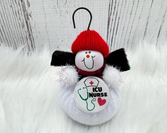 ICU Nurse Ornament, Intensive Care Nurse Gift, Thank You ICU Nurse Gift, Personalized ICU Staff Nurse Gift, Custom Intensive Care Ornament