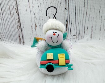 Camping Christmas Ornament, Camper Ornament, Travel Campground Vintage Camper, Personalized Camping, Family Camping Trip Travel Trailer