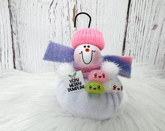 Dumpling Squishy Ornament, Christmas Dumpling Girls Gift, Personalized Dumpling Cute Kawaii Steamed Bun, Dumpling Fan Lover, Funny Dim Sum