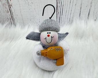 Handyman Ornament, Dad Grandpa Mr. Fix It Ornament, Drill Tools Funny Carpenter Ornament, Construction Builder Gift, Thank You Home Builder