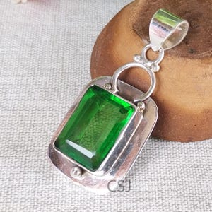 Peridot Pendant Necklace Green Peridot Jewelry August Birthstone Necklace Sterling Silver Gemstone Pendant Jewelry Handmade Gift for Her