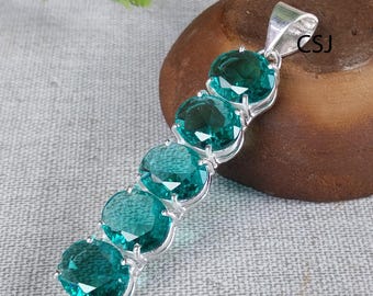 Green Tourmaline 925 Sterling Silver Pendant Jewelry