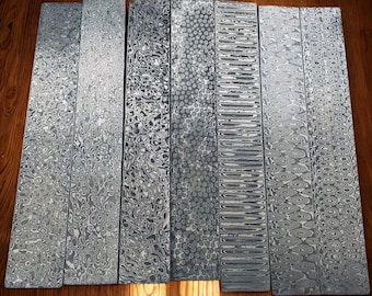 Hand-Forged Damascus Steel Billet Bar | Knife Making DIY Material | VG10 Sandwich Core - Gift for Maker