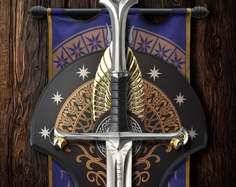 Handgeschmiedetes Elbenschwert, Dekorative Fantasy Klinge mit Lederscheide
