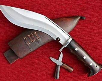 Hand-Forged American Eagle Kukri – 10 Inch Gurkha Knife with Leather Sheath